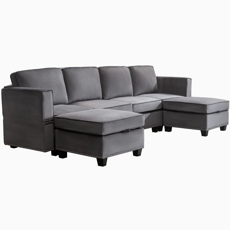 Cecer Convertible Sectional Sofa Set with Chaise
