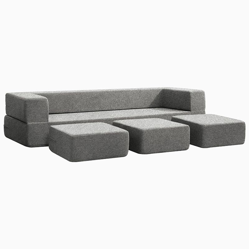 Cecer Folding Futon Sofa Bed With 3 Ottomans