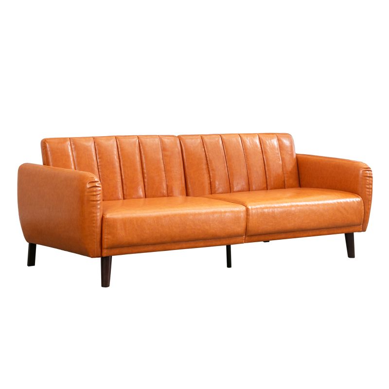 Cecer Convertible Leather Futon Sofa Bed