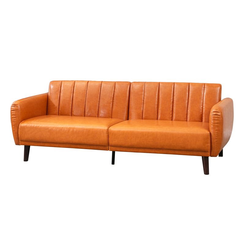 Cecer Convertible Leather Futon Sofa Bed