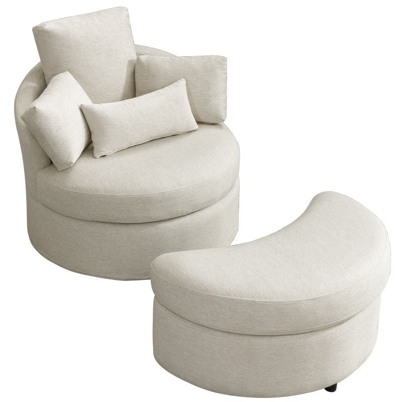 Cecer Swivel Accent Sofa Chair with Storage Ottoman