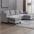 Cecer Velvet Upholstered Modular Sectional Sofa Set With Storage Ottoman