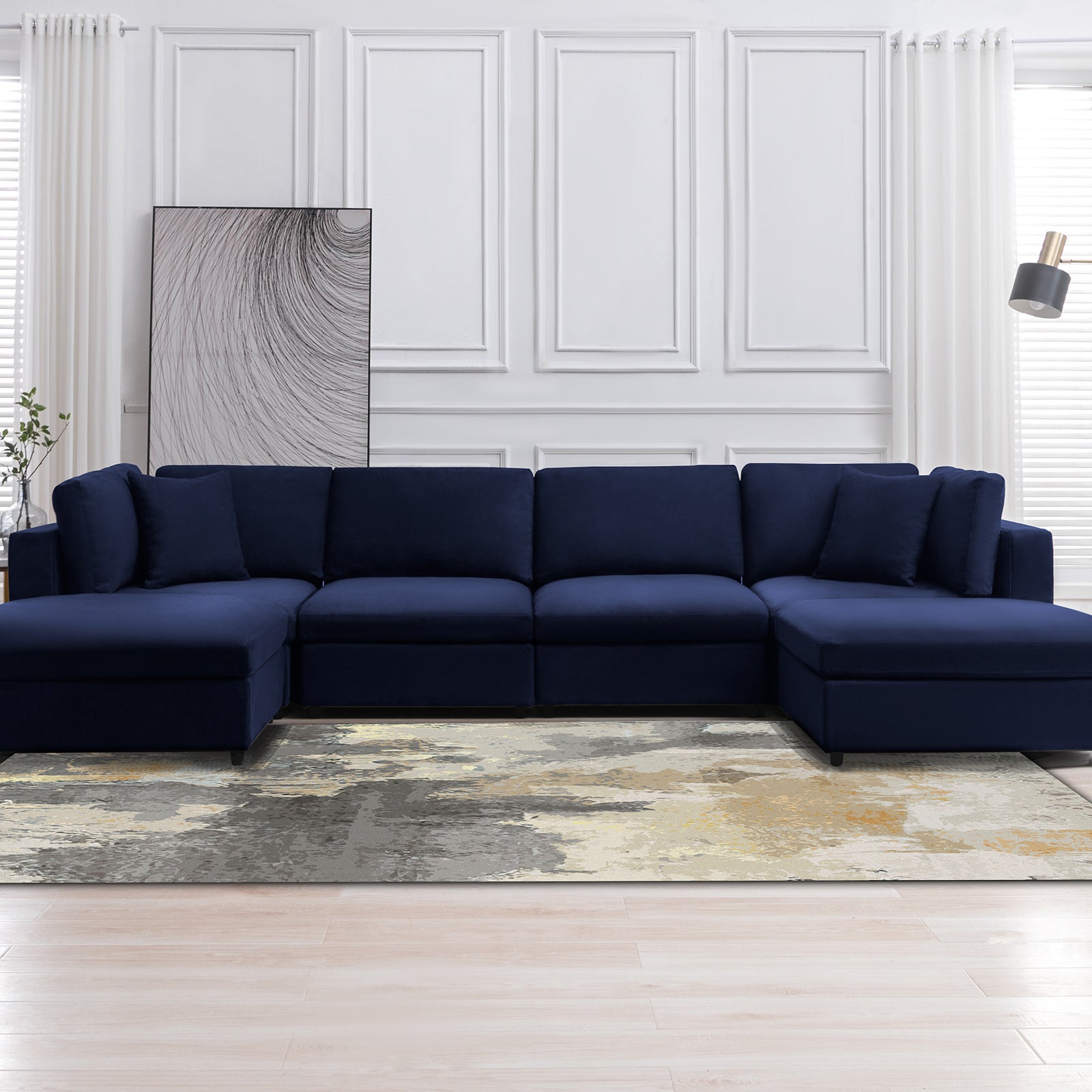 Cecer Modern Convertible Sectional Sofa Set