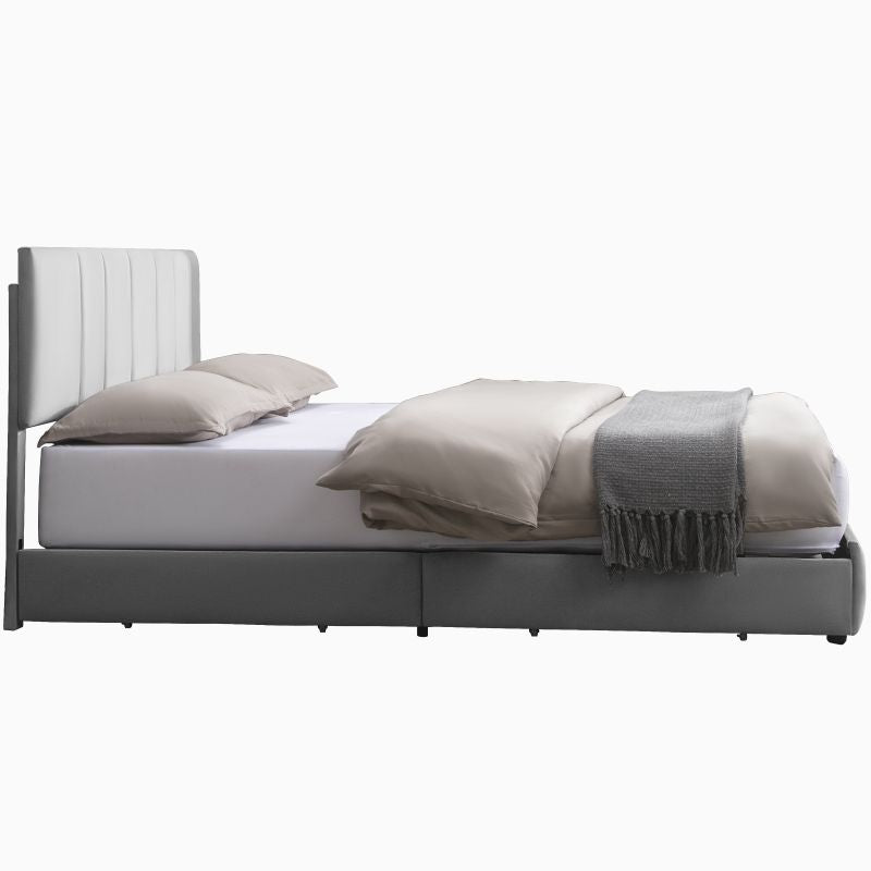 Cecer Velvet Upholstered Bed Frame with Storage Drawers