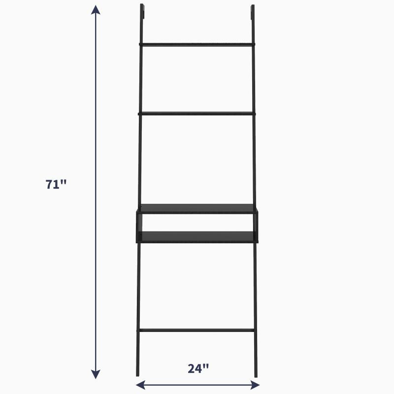 Cecer 3-Shelf Wood Modern Bookcase Ladder Shelf