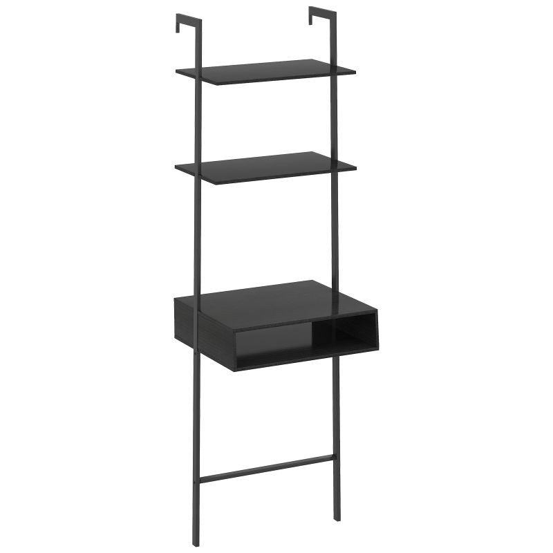 Cecer 3-Shelf Wood Modern Bookcase Ladder Shelf