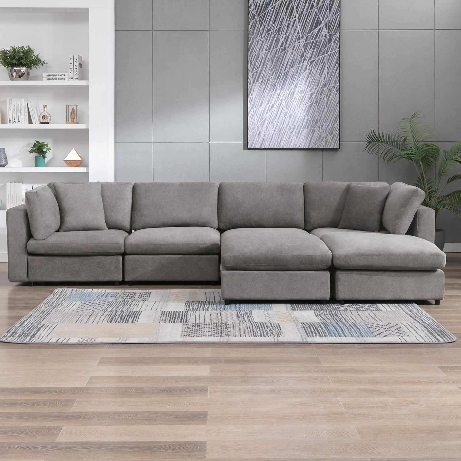 Modern Convertible Sectional Sofa Set