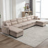 Cecer Sectional Sofa with Storage Seat and Side Pockets, Sectional Couch with Reversible Chaise, Modular Sectional Sofa Set with Linen Upholstered, Modern Living Room Sets