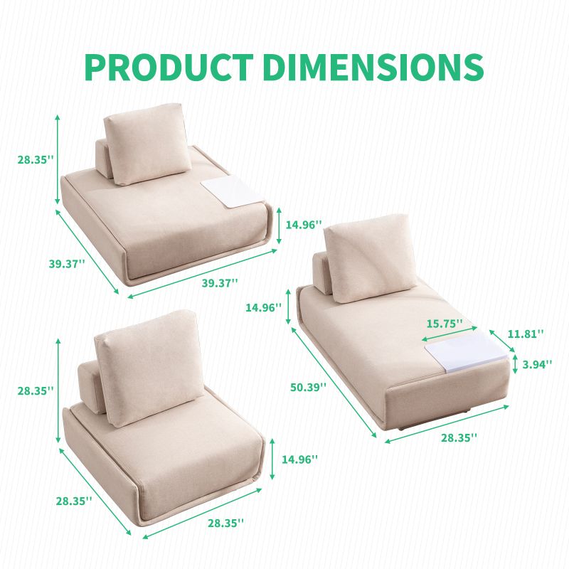 Cecer Floor Tofu Modular Sectional Sofa