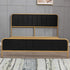 Cecer Metal Platform Bed Frame with Dutch Velvet Headboard