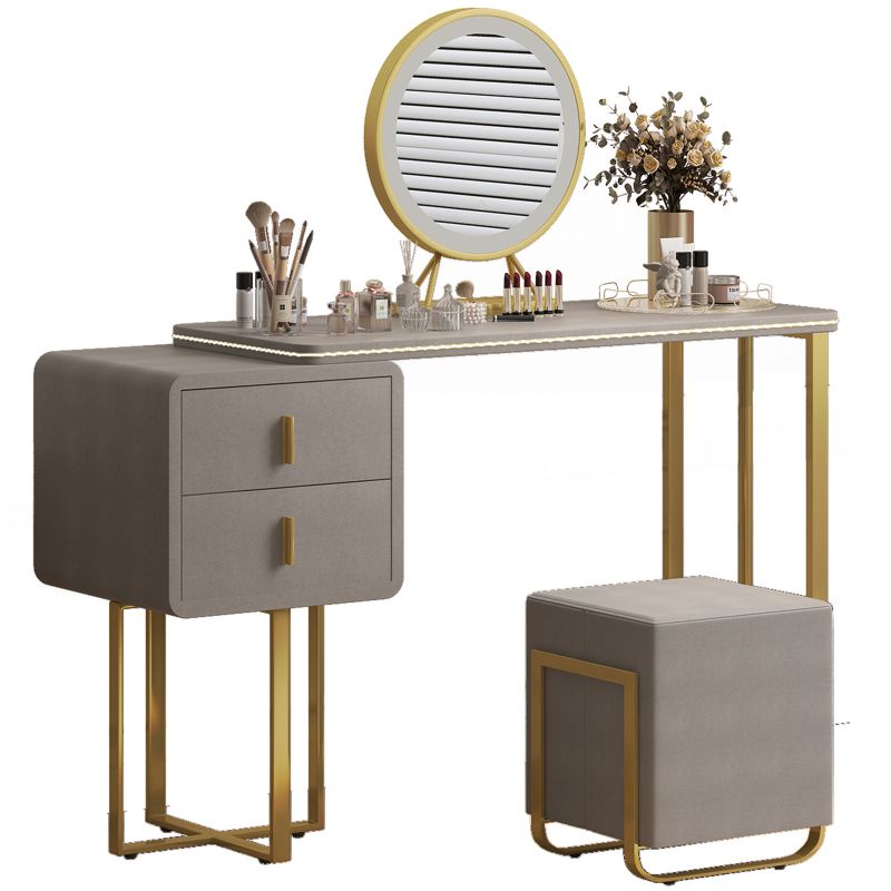 Cecer Vanity Desk with 3 colors LED Lighting Mirror