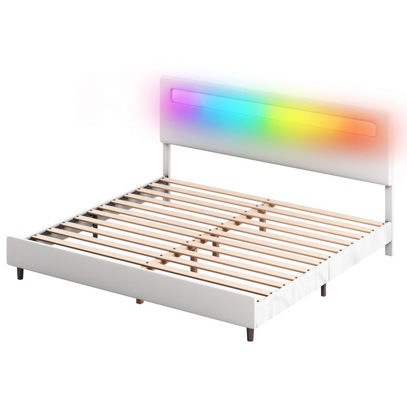 Cecer Platform Bed Frame with RGB LED Light Strip