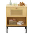 Cecer Natural Rattan Nightstand with Storage