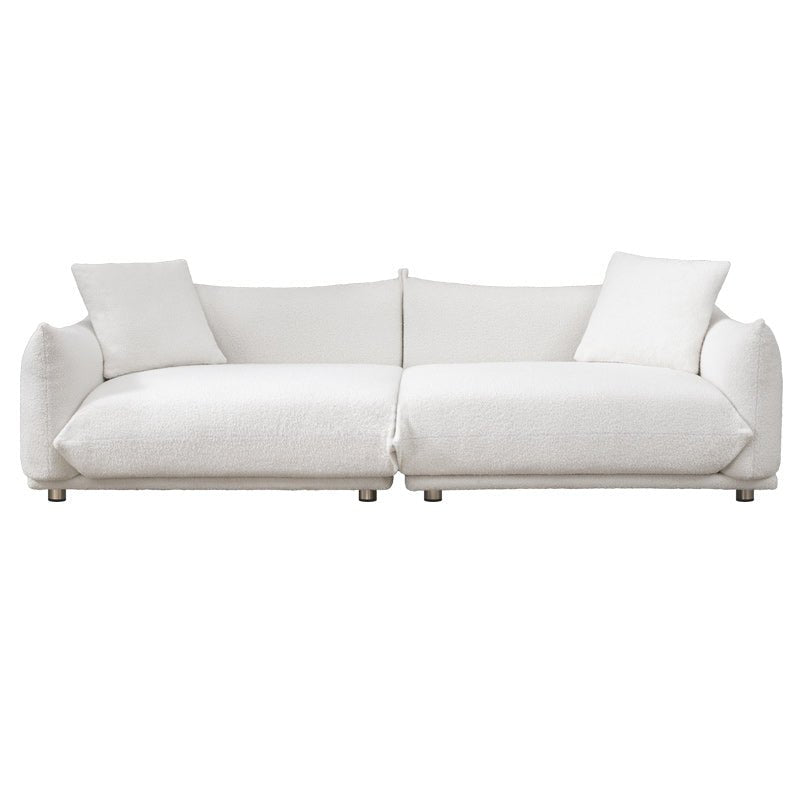 Loveseat | Mid Century Lambswool Comfy Sofa Couch Modern Cloud Chairs with 2 Pillows - Mjkonesofa