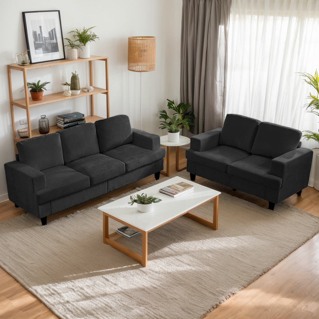 Puremind 3 Piece Living Room Furniture Sets, Sofa and Loveseat Set with Armchair, Chenille Sectional Couches and Sofas Sets for Apartment/Small Space