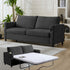 Puremind 2-in-1 Pull Out Sofa Bed,Velvet Sleeper Sofa Couch with Folding Foam Mattress, Loveseat Sleeper Bed with USB & Cup Holders,Pull Out Couch Bed for Living Room/Small Space