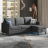 MUZZ Sectional Sofa with Movable Storage Ottoman, Small L-Shaped Sectional Couch for Living Room/Apartment/Small Space