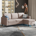 MUZZ Sectional Sofa with Movable Storage Ottoman, Small L-Shaped Sectional Couch for Living Room/Apartment/Small Space