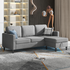 MUZZ Sectional Sofa with Movable Storage Ottoman, Small L-Shaped Sectional Couch for Living Room/Apartment/Small Space