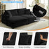 BALUS Oversized Chaise Sofa with Wide Storage Ottoman, Modern Deep Seat Sofa Bed for Living room/ Bedroom, Comfy Apartment Sleeper Sofa, Corduroy