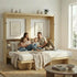 Mjkone Murphy Wall Bed Queen Size,Wall Bed with Shelves,Multifunctional Murphy Bed for Small Space/Bedroom/Guest Room,White
