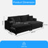 BALUS Oversized Chaise Sofa with Wide Storage Ottoman, Modern Deep Seat Sofa Bed for Living room/ Bedroom, Comfy Apartment Sleeper Sofa, Corduroy