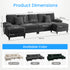 Puremind U-Shaped Sectional Sofa, 112"W Corduroy Couch, 4 Seat Lounge Sleeper Sofa with Double Chaise for Living Room/Apartment