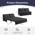 Mjkone 62’’ Leathaire Pull Out Sofa Bed, Loveseat Convertible Sleeper Sofa for Small Living Room/Apartment,
