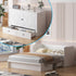 Puremind Queen Size Murphy Bed with Mattress, Murphy Cube Cabinet Bed with USB Charging Station and Large Storage Drawer, Murphy Chest Bed for Guest Room/Home/Office