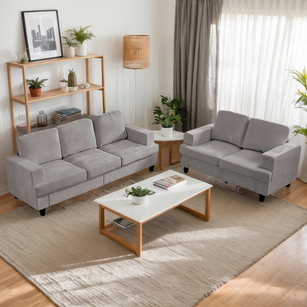 Puremind 3 Piece Living Room Furniture Sets, Sofa and Loveseat Set with Armchair, Chenille Sectional Couches and Sofas Sets for Apartment/Small Space