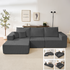 Puremind 109” L Shaped Sectional Sofa, Modular Sectional Couches with Chaise, Corduroy Cloud Couch for Living Room/Apartment/Small Space