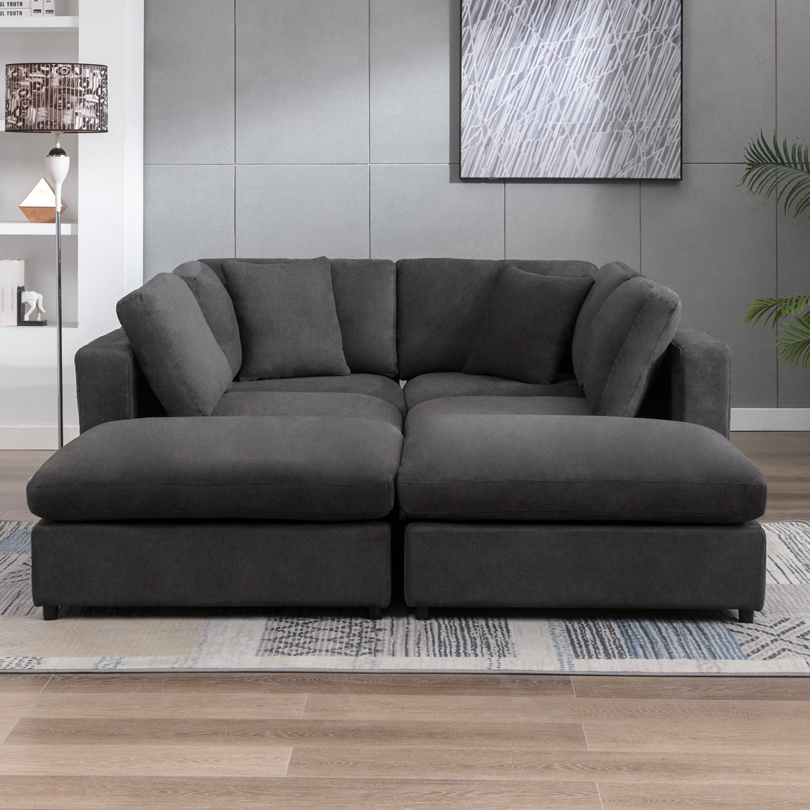 Modern Convertible Sectional Sofa Set