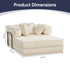 ZAFLY Convertible Sleeper Sofa Bed, Corduroy Boneless Couch with Removable Armrests, Floor Gaming Sofa for Living Room/Small Space