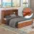 MUZZ Queen Size Murphy Bed, Guest Room Cabinet Bed with USB & Charging Station and Large Drawer for Apartment