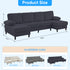 Puremind 110" U Shaped Sofa, Modern Sectional Couch for Living Room/Apartment, Plush Corduroy Sofa