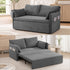 Puremind 66.5" Queen Pull Out Couch Bed with Adjustable Backrest, Bubble Fleece Convertible Sofa Bed with Side Pockets for Living Room/Apartment