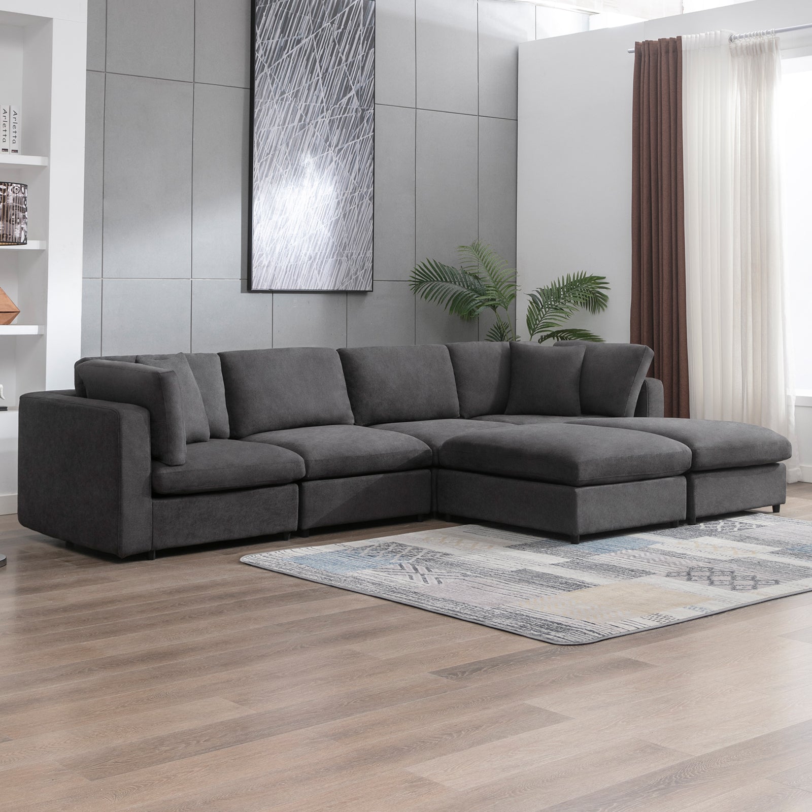 Modern Convertible Sectional Sofa Set