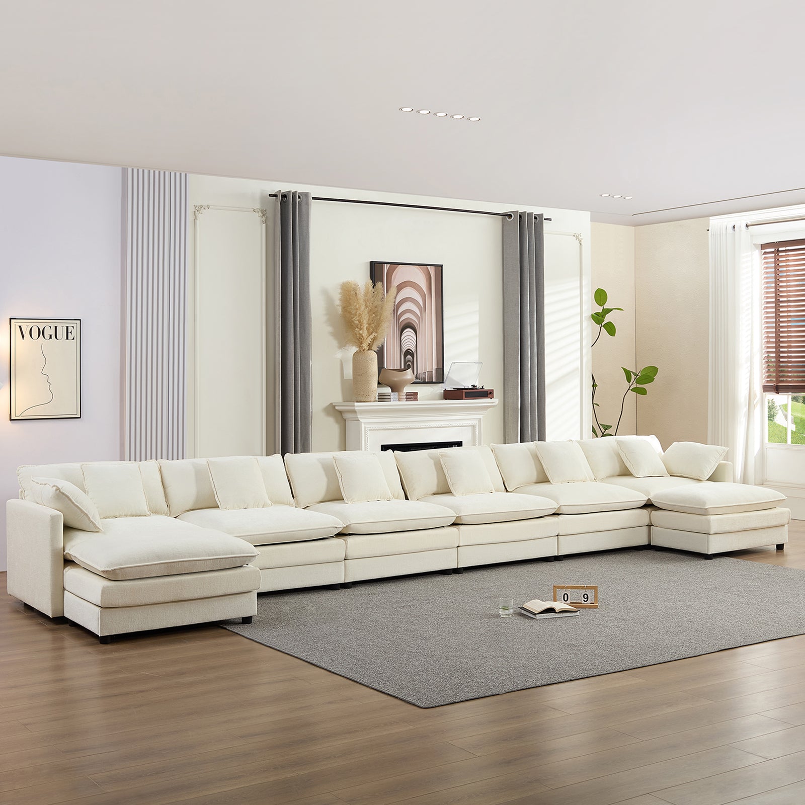 BALUS Convertible Modular Sofa with Ottoman, U Shaped Sectional Couch for Living Room, Apartment 5-Seat Mordern Couch