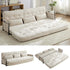 BALUS Futon Sofa Bed, 4-in-1 Corduroy Floor Couch Bed with Folding Mattress, Convertible Sleeper Sofa for Living Room,