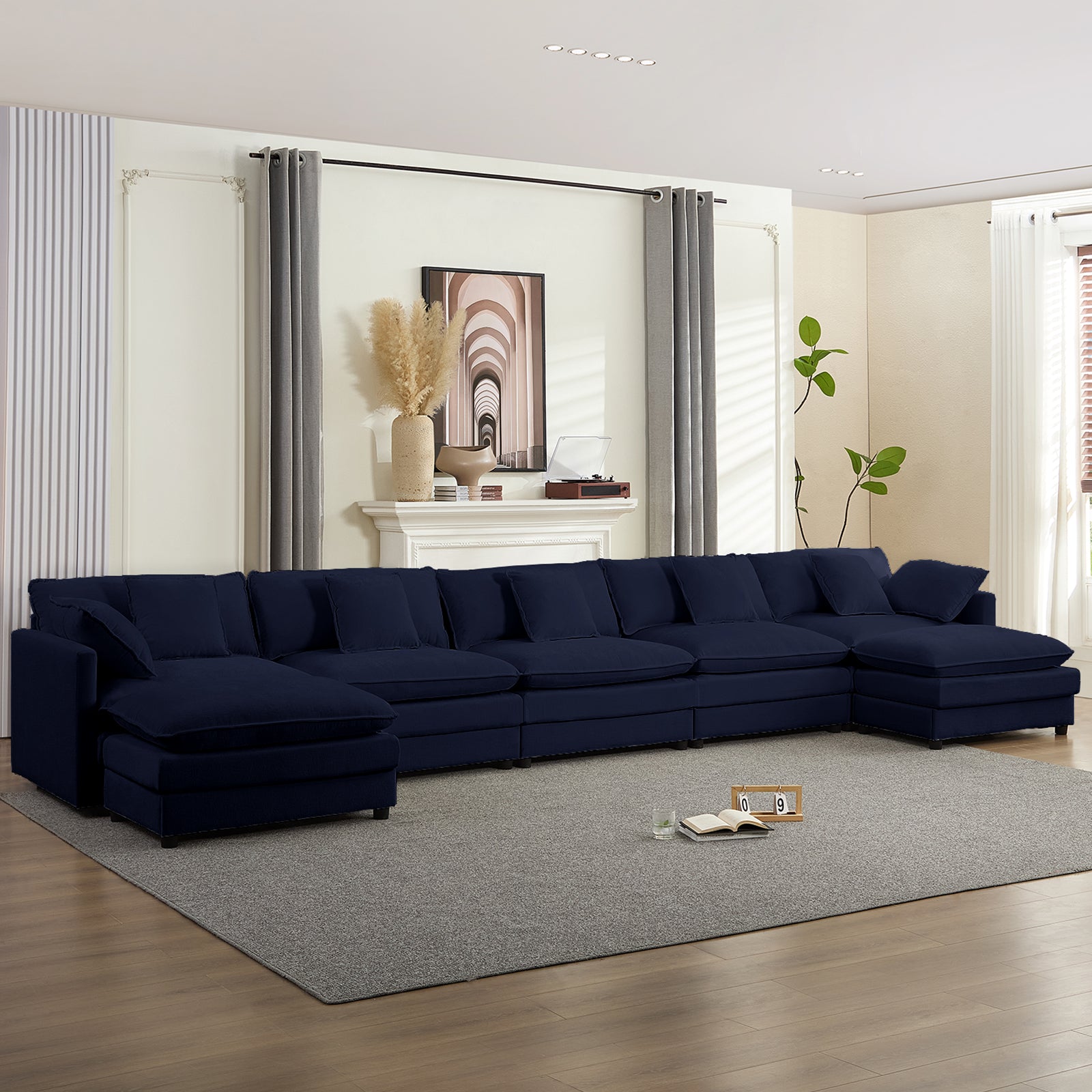 BALUS Convertible Modular Sofa with Ottoman, U Shaped Sectional Couch for Living Room, Apartment 5-Seat Mordern Couch