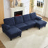 BALUS Convertible U/L Shape Sectional Sofa , Oversized 4 Seat Modular Couch for Living Room/ Apartment