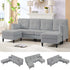 BALUS Convertible U/L Shape Sectional Sofa , Oversized 4 Seat Modular Couch for Living Room/ Apartment