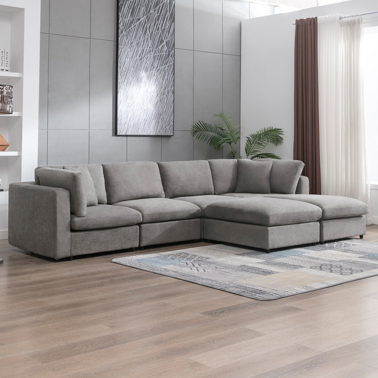 Modern Convertible Sectional Sofa Set