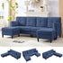BALUS Convertible U/L Shape Sectional Sofa , Oversized 4 Seat Modular Couch for Living Room/ Apartment
