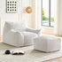 BALUS 42" Faux Fur Bean Bag Chair with 23" Ottoman and Armrests, Bean Bag Chair for Adults, Comfy Chair with Armrests for Bedroom