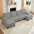 BALUS Convertible U/L Shape Sectional Sofa , Oversized 4 Seat Modular Couch for Living Room/ Apartment