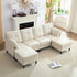 Puremind U Shaped Sofa, Upholstered Sectional Couch with Movable Ottoman, Modern 4 Seat Sofas and Couches for Living room/Apartment
