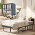 PUREMIND Full Size Folding Bed, 75"X 54" Rollaway Bed with 5 Inch Mattress for Adults, Extra Large Portable Foldable Bed with Headboard