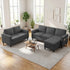 Puremind Sofa Set with Storage Ottoman, Living Room Furniture Sets, Linen Sectional Couch Sets for Living Room/Apartment