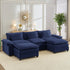 Puremind 118" Oversized Modular Sectional Sofa, Chenille U Shaped Cloud Couch, 30" Deep Seat Couch with Movable Ottomans for Living Room/Apartment